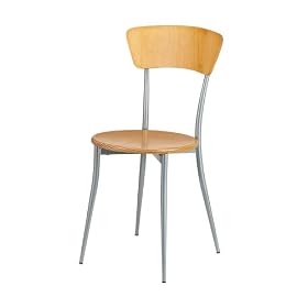 Adesso Cafe Chair, Natural Steel by Adesso