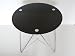 Round dining table, in black glass with 3 chrome tubes - Dim 80 x 80 x 75 cm. Weight 13 kgs