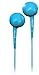 Maxell 191568 Soft Rubber Body Comfort Fit Jelleez Soft Ear Buds Blue With Built In Microphone