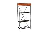 Woodard Wrought Iron Patio Storage Rack Espresso Finish