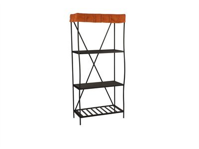 Woodard Wrought Iron Patio Storage Rack Espresso Finish