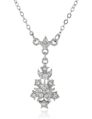 Downton Abbey "Stardust Carded" Silver-Tone Petite Belle Epoch Starburst Drop Pendant Necklace, 16"