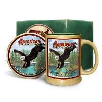 Bald Eagle Mug and Coaster Set by Woodside Gardens