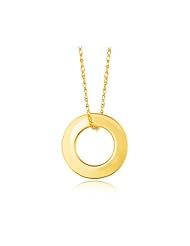 14K Yellow Gold Circle Pendant