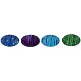 Piz-Zaz Hair Glimmer Tinsel 4 Color Set: Dark Purple, Forest Green, Shiny Light Blue, Sizzling Royal Blue + Hair Art PIn-Tail Comb