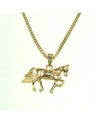 kala-isjewels - Ladies 18ct Gold Plated " Horses "Pendant ( 0,59" ) and Chain (17,71" )