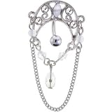 TOP MOUNT Clear PROVOCATIVE Chain Drop Belly Ring