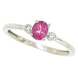 0.32ct Pink Topaz and Diamond Gemstone Ring in 10Kt White Gold