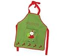 Santa Claus & Reindeer "Ho Ho Ho" Children's Christmas Green & Red Apron
