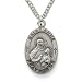 Sterling Silverr 7/8" Oval Engraved St. Anne, Patron of Women in Labor Medal on 24" Chain