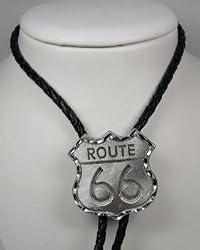 Diamondcut Pewter Route 66 Bolo Tie