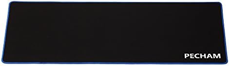 PECHAM Waterproof Gaming Mouse Mat / Pad - XX-Large, Stitched Edges - 3mm Thick Non-Slip Rubber Mousepad | 30.71"x11.81" - Speed and Control, Blue Edge