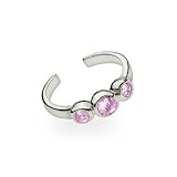 Eve's Addiction Pink Cubic Zirconia Sterling Silver Toe Ring