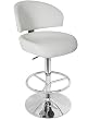 Lumisource HJ-REGENT W Regent White Luxury Bar Stool With Thick Padded Seat