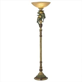 Kathy Ireland Playful Parrots Torchiere Floor Lamp