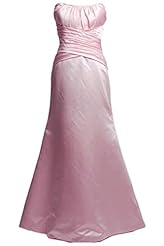 Strapless Satin Pleated Lace Evening Dress 