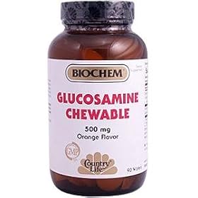 Biochem Glucosamine Chewable, Orange Flavor, 90 Tablets, Country Life