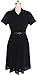Babyonline Short Sleeve Chiffon OL Wear to Work Shirt Mini Dress (no Belted)