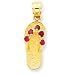 14K January/CZ Birthstone Flip Flop Pendant