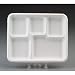 Chinet VALLEY 8-1/2 Inch by 10-1/2 Inch Size 5 Compartment Heavyweight Molded Fiber Cafeteria Tray 125-Pack (Case of 4)