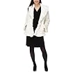 Damselle Women's Faux Fur Ruffle Shawl Jacket - Off White
