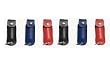 Pack of 6 Red, Blue & Black Defense Pepper Sprays in Leather Key Cases 1/2 Oz.