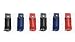 Pack of 6 Red, Blue & Black Defense Pepper Sprays in Leather Key Cases 1/2 Oz.