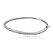 Platinum Plated Sterling Silver Genuine Diamond Accent Bangle Bracelet, 7"