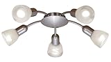 IMAGE OF Eglo 27325A Dakar 5 Light Ceiling Light Fixture, Nickel/Alabaster