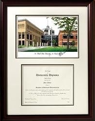 Saint Cloud State University Graduate Framed Lithograph w/ Diploma Opening