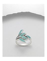 Turquoise (Light Green) Reconstructed stones Ring In 92.5 Sterling Silver