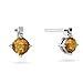 14K White Gold Cushion Genuine Citrine Earrings title=
