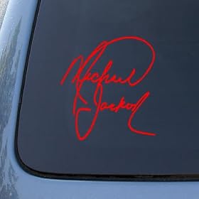 MICHAEL JACKSON SIGNATURE - Vinyl Decal Sticker #1916 | Vinyl Color: Red