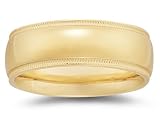 8 mm Milgrain Edge Comfort-Fit Men's Wedding Band in 14k Yellow Gold
