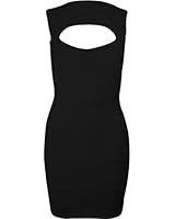 Womens Rib Bandage Sleeveless Top Dresses Ladies Ribbed Pleated Bodycon Stretch Dress 6 8 10 12 14