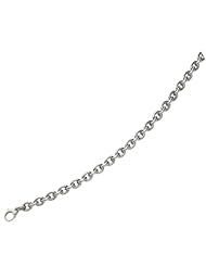 BRI Jewelry 14K 7.50" White Gold Shiny Oval Chain Link Bracelet with Pear Shape Clasp