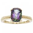 Fancy Yellow Gold Rope Ring Mystic Fire Topaz Gemstone
