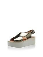 Hakei Sandalias de cuña Maggy (Plomo)