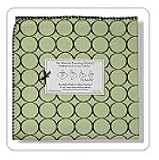 Swaddle Designs Ultimate Receiving Blanket-Lime with Brown Mod Circles