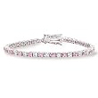 7" 3mm Round Pink/Clear CZ Bracelet