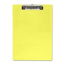 Saunders Plastic Clipboard with Low Profile Clip, Neon Yellow, Letter Size, 8.5 inch x 12 inch, 1 Clipboard (21595)
