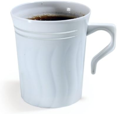 Silver Splendor White China 8-ounce Coffee Mug, 12pk.