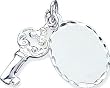 Sterling Silver Diamond Cut Key & Tag Charm