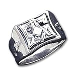 Sterling Silver Antiqued Masonic Ring
