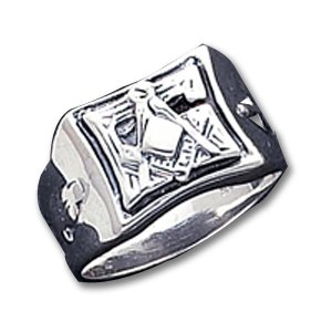 Sterling Silver Antiqued Masonic Ring