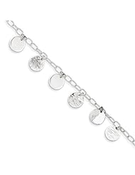 Sterling Silver Polished & Textured Circle Bracelet
