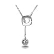 Stainless Steel Ball and Chain Necklace on 20" Ladies Curb Chain