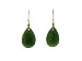 14k Yellow Gold 15x22mm Pear Shaped Dark Green Jade Earrings