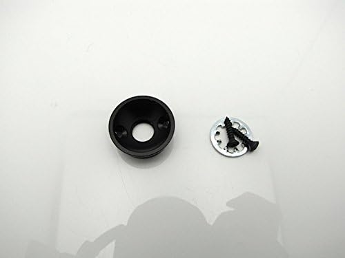 New Satin Black Electrosocket Jack Plate For Electric Guitars - Recessed Jack Plate That The Guitar's Jack Threads Into - Accompanied By A Star Lock Washer & 2 Mounting Screws - Easily Installed