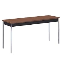 Sandusky Lee AT7236-BW Black Powder Coat Activity/Utility Table with Walnut Top, 29" Height x 72" Width x 36" Depth